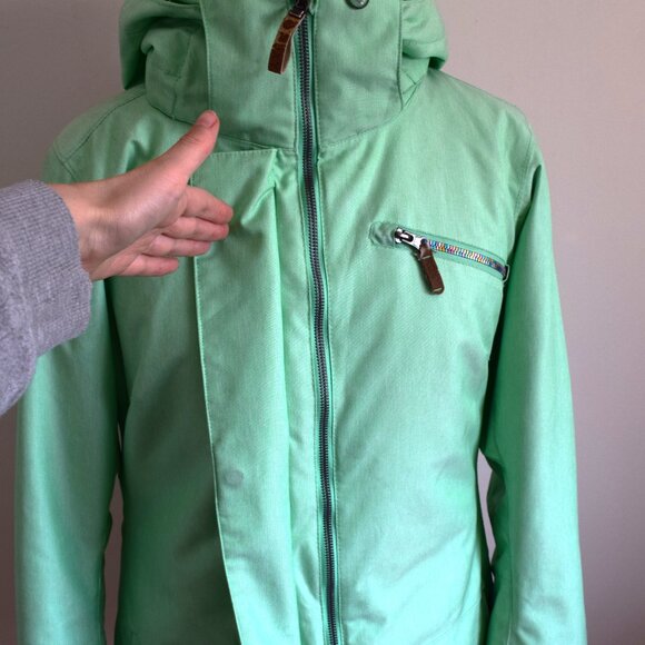 Mint Green y2k Roxy Parka Ski Jacket - Picture 5 of 12